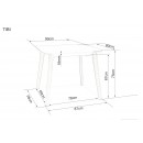 Стол обеденный SIGNAL TIBI белый/беленый дуб 90/80